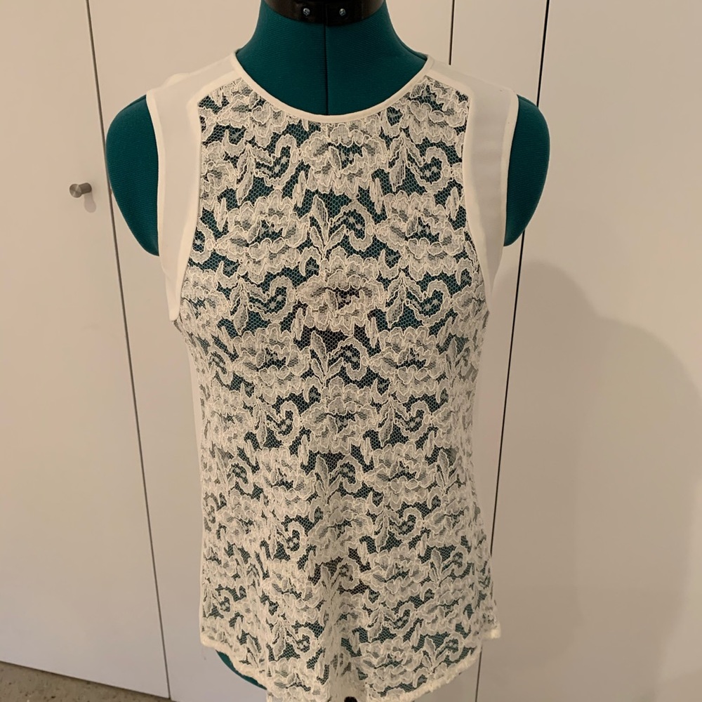 White lace top with zipper back